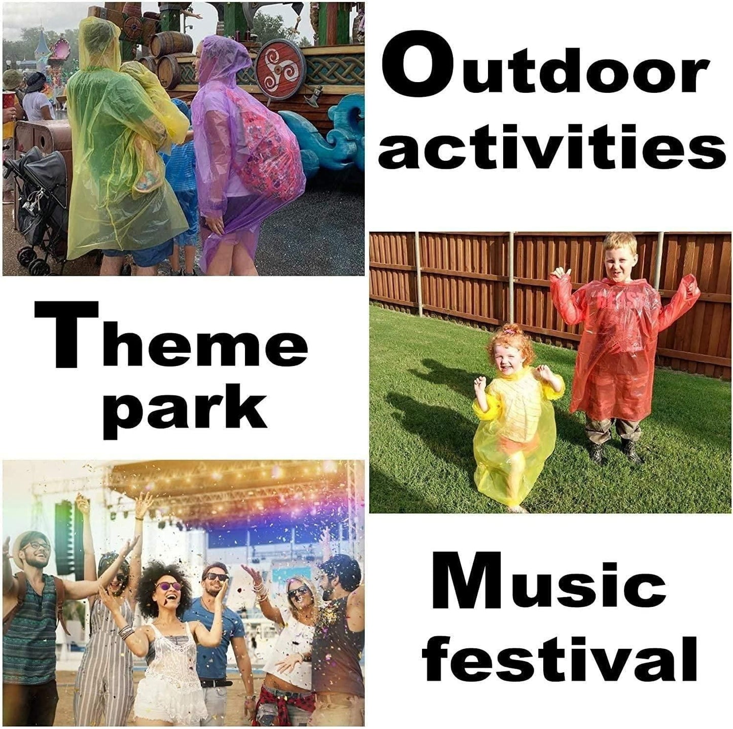 Portable Rain Coat pack of 2 multicolour